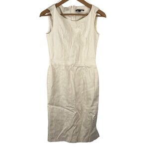 Hugo Boss White Embossed Pattern Short Dress Size 0